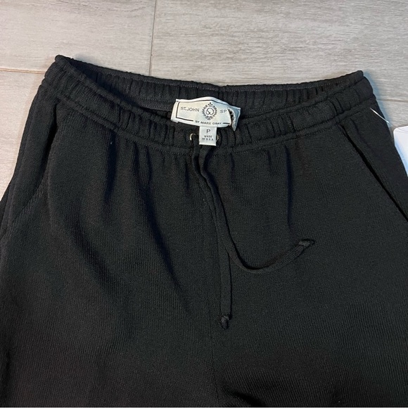 St. John Sport Black Santana Knit Monochrome Elastic Waist Pants, Women’s Size 2 - Picture 3 of 6
